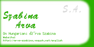 szabina arva business card